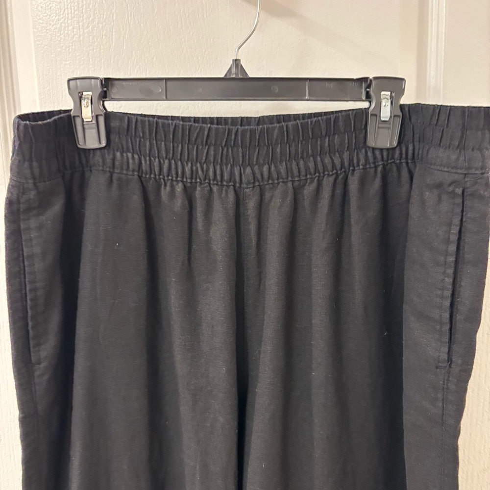 Old Navy Tall Linen Wide Leg Pants Black size Large Tall - Picture 7 of 16
